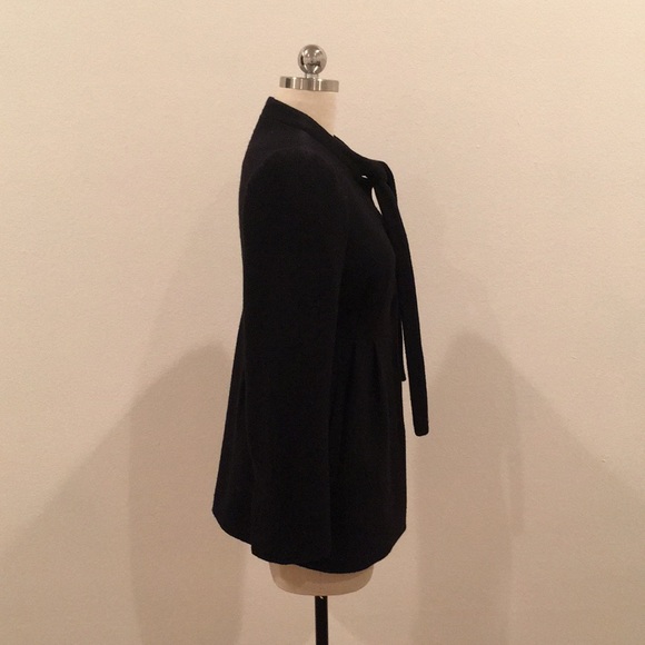 Anthropologie Black Boucle Jacket with Neck Tie - Picture 4 of 8